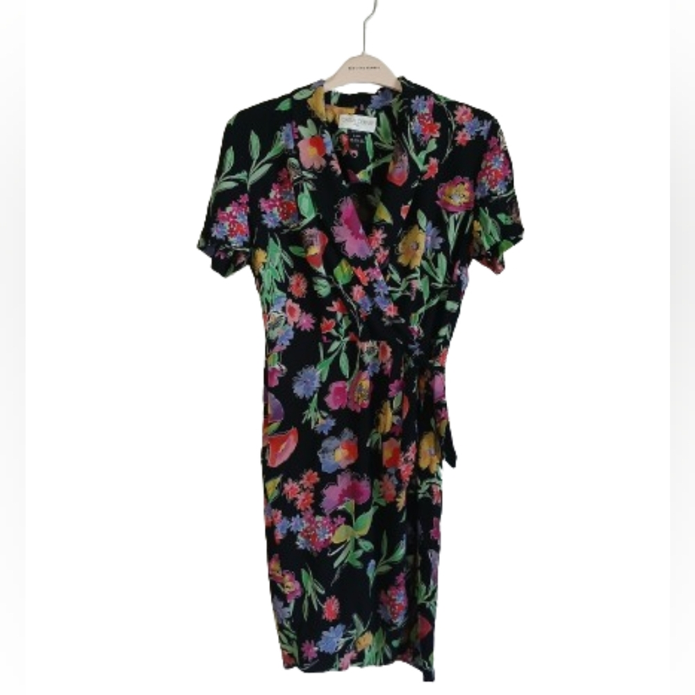 Vintage Casual Corners Mock Wrap Dress
